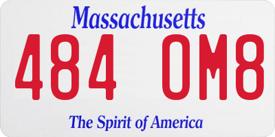 MA license plate 484OM8