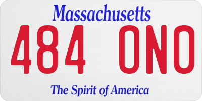 MA license plate 484ON0