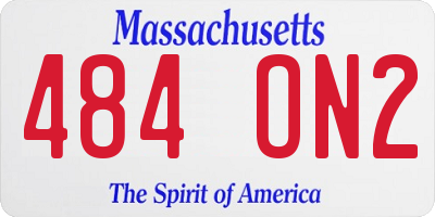 MA license plate 484ON2