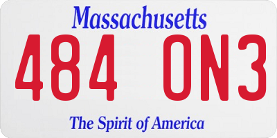 MA license plate 484ON3