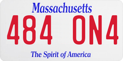MA license plate 484ON4