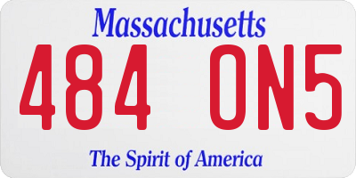 MA license plate 484ON5