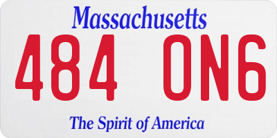 MA license plate 484ON6