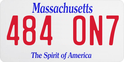 MA license plate 484ON7