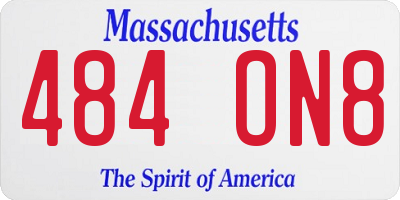 MA license plate 484ON8