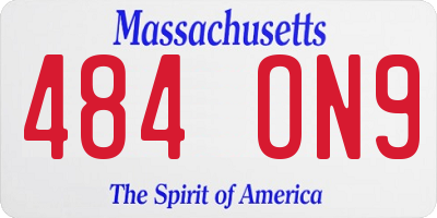 MA license plate 484ON9