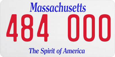 MA license plate 484OO0