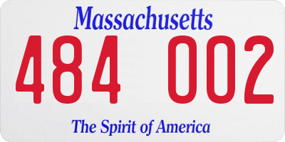 MA license plate 484OO2