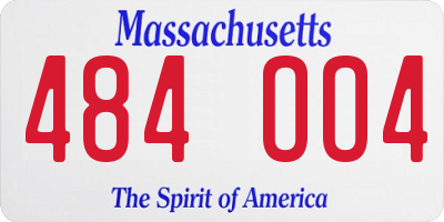 MA license plate 484OO4