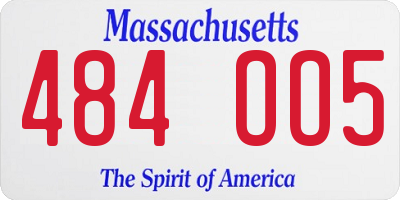 MA license plate 484OO5
