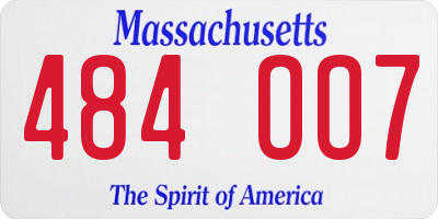 MA license plate 484OO7