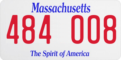 MA license plate 484OO8