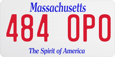 MA license plate 484OP0