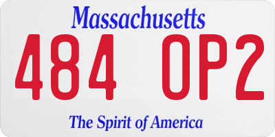 MA license plate 484OP2