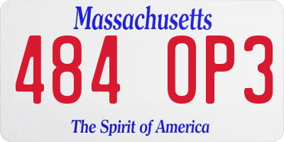 MA license plate 484OP3