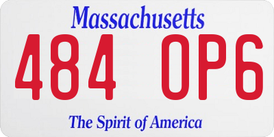 MA license plate 484OP6