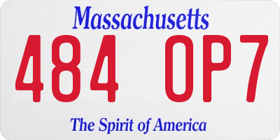 MA license plate 484OP7