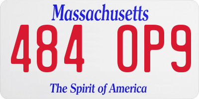 MA license plate 484OP9