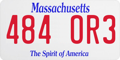 MA license plate 484OR3