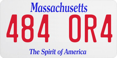 MA license plate 484OR4