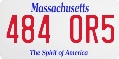 MA license plate 484OR5
