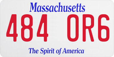 MA license plate 484OR6