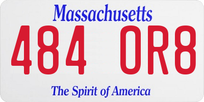 MA license plate 484OR8