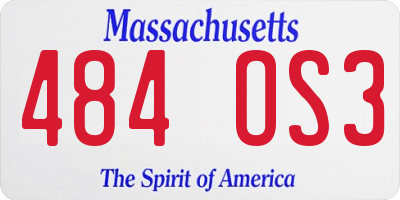 MA license plate 484OS3