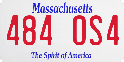 MA license plate 484OS4