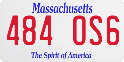 MA license plate 484OS6