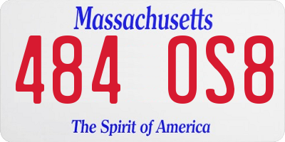 MA license plate 484OS8