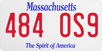 MA license plate 484OS9