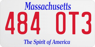 MA license plate 484OT3