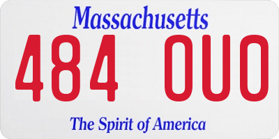 MA license plate 484OU0