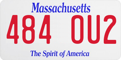 MA license plate 484OU2