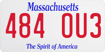 MA license plate 484OU3