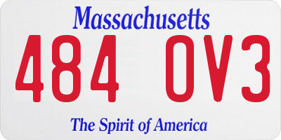 MA license plate 484OV3