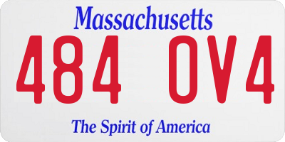 MA license plate 484OV4