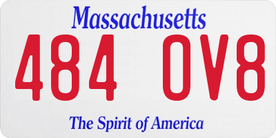 MA license plate 484OV8