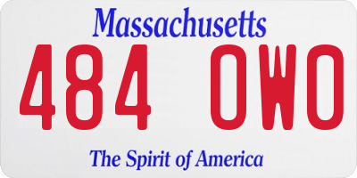MA license plate 484OW0