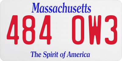 MA license plate 484OW3