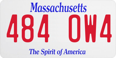 MA license plate 484OW4