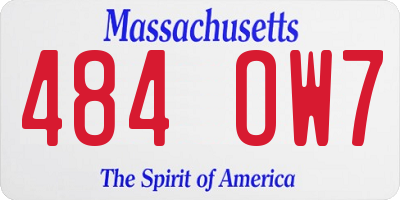 MA license plate 484OW7