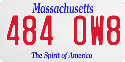 MA license plate 484OW8
