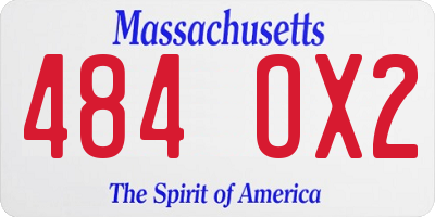 MA license plate 484OX2