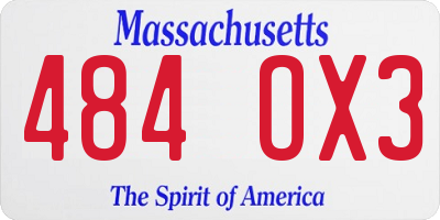 MA license plate 484OX3