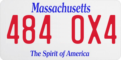MA license plate 484OX4