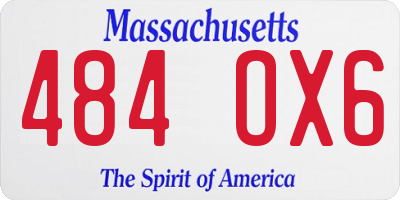 MA license plate 484OX6