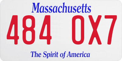 MA license plate 484OX7