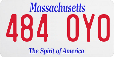 MA license plate 484OY0